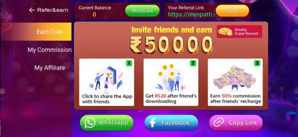 3 patti wealth refer and earn